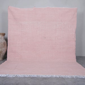 Light pink custom morocco rug - Flat woven rug - Moroccan wool rug - Handwoven rug- Berber rug - Moroccan rug - Living room rug