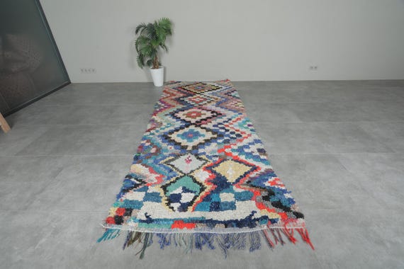 ランナーモロッコラグ 4 x 9.6フィート ヴィンテージベルベルラグ