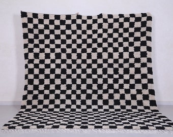 Checkered rug - Moroccan rug Checkered - Black and white checkered rug - Handmade rug - Moroccan rug - checkerboard rug - Beni ourain rug