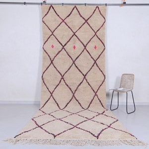 Custom moroccan rug trellis - Hallway berber rug - Moroccan entryway rug - Beige runner rug - Beni ourain rug - Berber runner rug