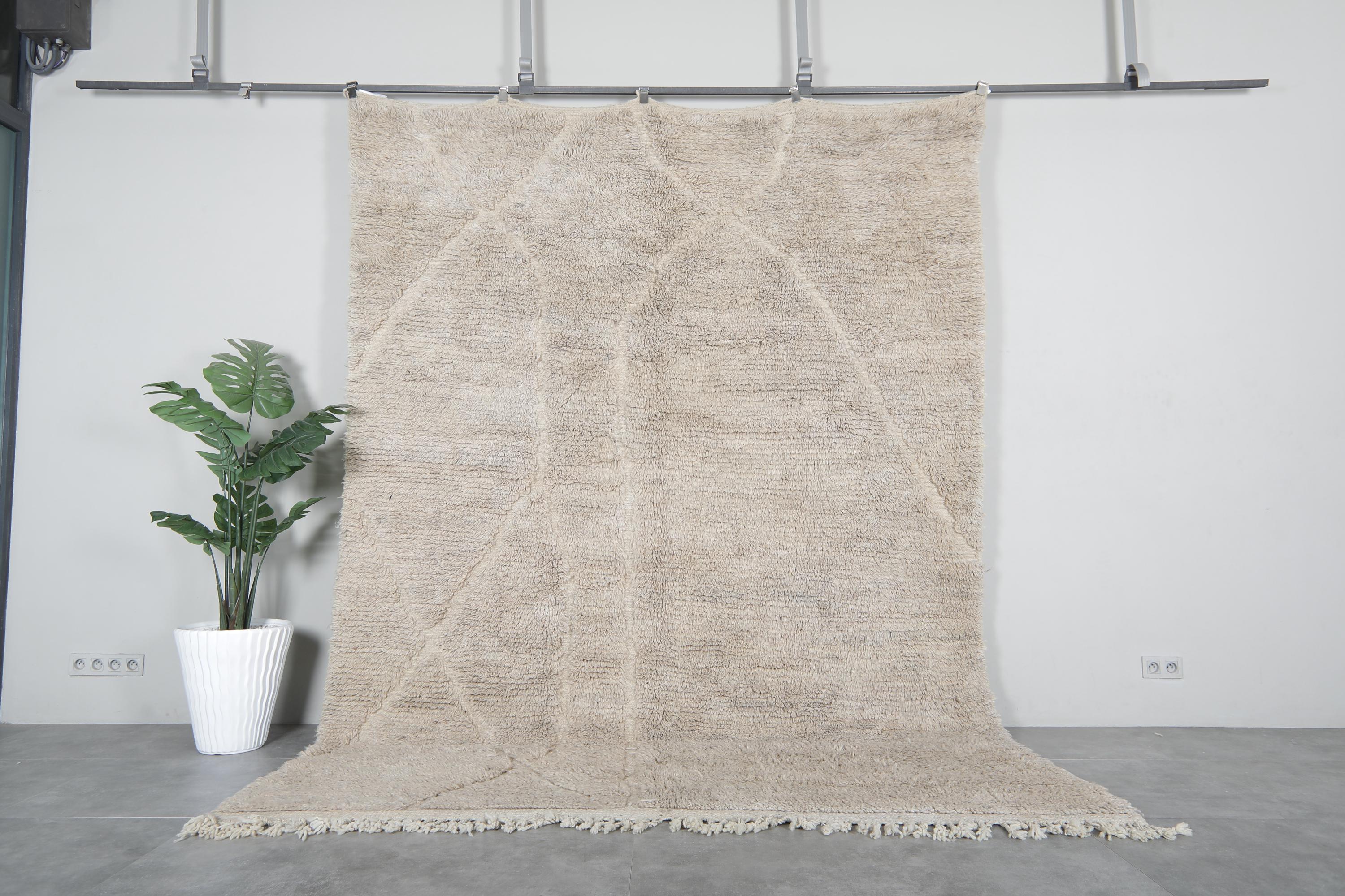 Moroccan Ivory Rug - Beni Ourain Rug - Custom Berber Rug - Handmade Rug ...