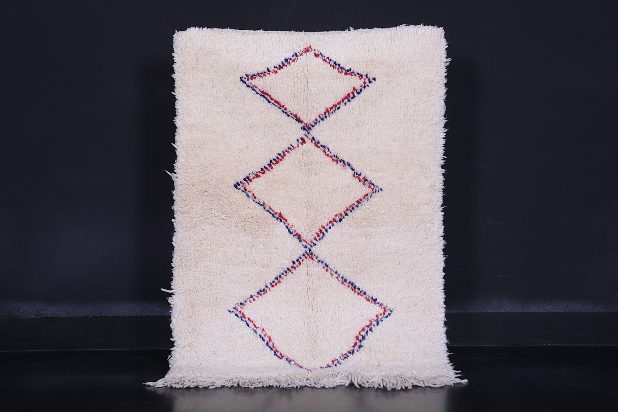 Moroccan rug 2.9 x 4.3 feet berber rug - beni ourain rug - morocco rug - handmade rug - moroccan rug - wool rug - berber rug