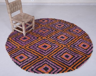 Moroccan Round rug - Custom round rug - Rounded rug - Wool Round rug - Round rug - Handmade circle rug - Colored rug - Circle rug