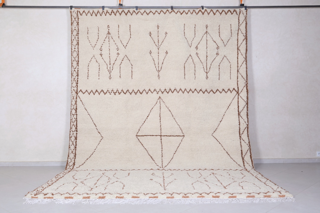 Moroccan Ivory Rug - Beni Ourain Rug - All Wool Berber Rug - Custom ...