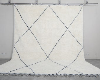 Beni ourain rug hand knotted - Moroccan beni rug - Handmade berber rug - Custom rug - Moroccan rug - Genuine lamb wool