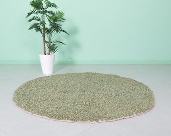 Moroccan Round rug Green - handmade round rug - berber round rug - rounded rug - morocco rug circle - green rug - handmade rug