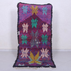 Vintage Purple Moroccan rug 2.7 x 6.1 feet morocco rug - handmade berber rug - moroccan area rug - vintage berber rug - bohemian rug