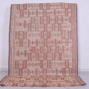 Tuareg rug 5.9 x 9.1 feet large african rug - mauritanian mat - tuareg rug - vintage tuareg mat - reed rug - tuareg rug - sahara rug