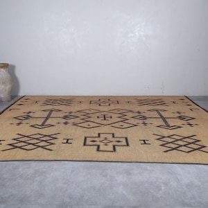 Large Nomad Tuareg rug 9.3 X 14.1 Feet Tribal Vintage rug Large rug Handmade Tuareg mat Mauritanian rug Old Reed rug image 2