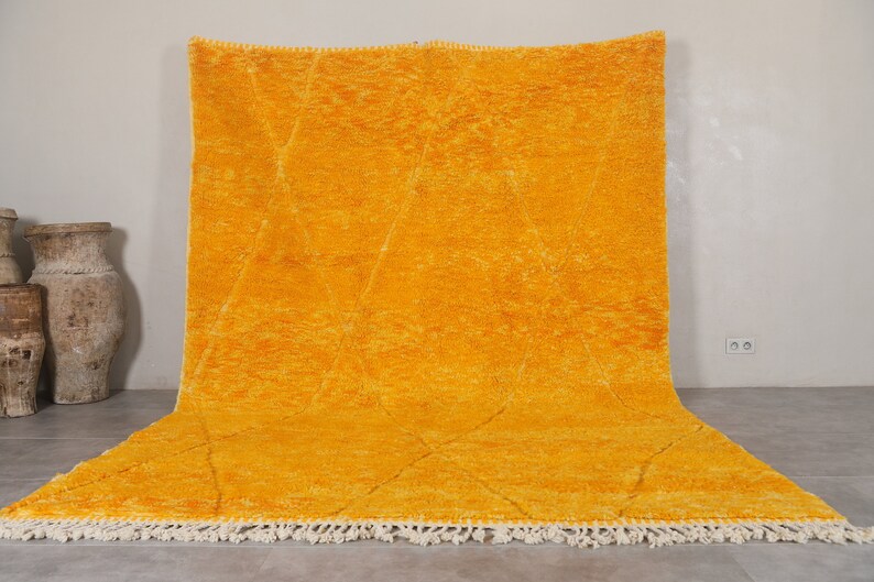 Moroccan Yellow Rug Beni Ourain Rug Wool Berber Rug Etsy