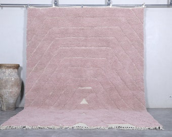 Moroccan area rug - Wool berber rug - Beni ourain rug - Custom size rug - Handmade rug - Moroccan area rug - Pink rug - Contemporary rug