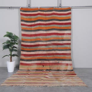 Vintage Moroccan 5.3x11 FT Rug Unique Wool Handmade Boho