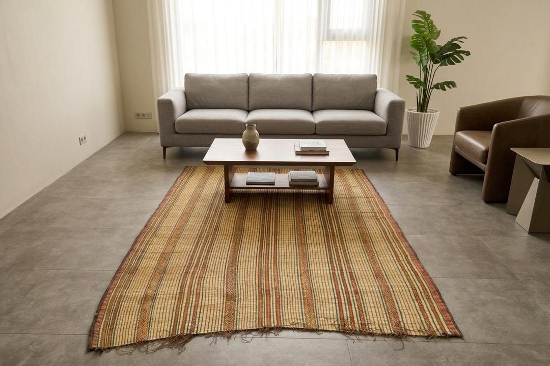 Reed Rug Vintage Mauritanian Rug 6.5 X 8.7 Feet Reed Rug - Tuareg Mat - Nomad ...