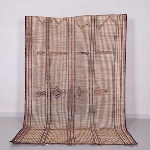 African tuareg rug 5.3 x 8.4 feet handwoven tuareg mat - mauritanian mat - mauritanian mat - nomad mat - vintage tuareg rug - sahara mat