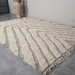 Handmade Berber rug 8.1 x 10.9 Feet Contemporary rug Beige rug Berber rug Moroccan rug Morocco rug Handmade rug Wool rug image 4