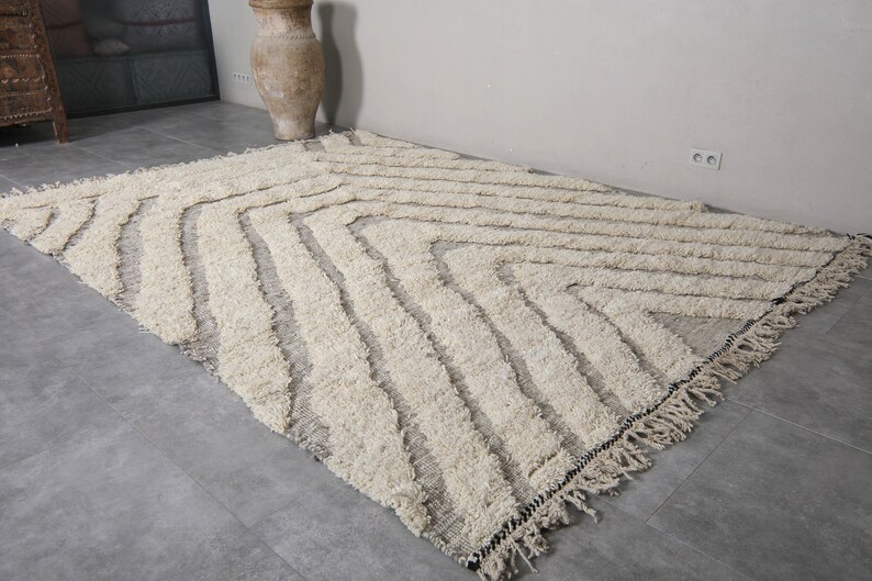 Handmade Berber rug 8.1 x 10.9 Feet Contemporary rug Beige rug Berber rug Moroccan rug Morocco rug Handmade rug Wool rug image 4