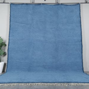 Beni Ourain Teppich blau - Marokkanischer Teppich - Massiver blauer Teppich - Beni Ourain Teppich - Beni Ourain Teppich - Beni Ourain Teppich - Individueller Teppich - Blauer Teppich