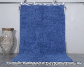 Moroccan rug blue - hand knotted Berber rug - Custom Moroccan rug - Beni ourain rug - Handmade rug - blue area rug - custom made rugs