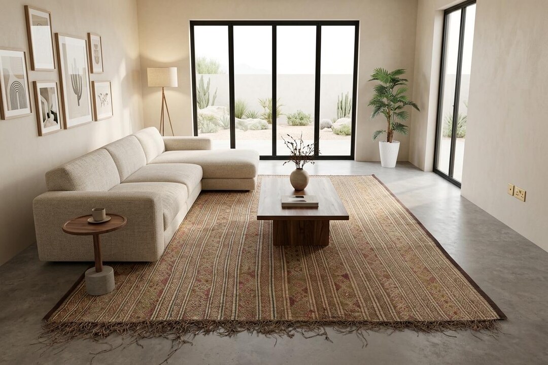 Reed Rug Vintage Tuareg Mat 7.2 X 9.4 Feet Reed Mat - Vintage Area Rug ...
