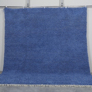 Beni ourain blue rug - Moroccan rug - Solid blue rug - Custom area rug - Berber rug - Moroccan blue rug - Custom design rugs - Blue shag rug