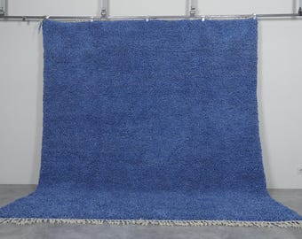Beni ourain blue rug - Moroccan rug - Solid blue rug - Custom area rug - Berber rug - Moroccan blue rug - Custom design rugs - Blue shag rug