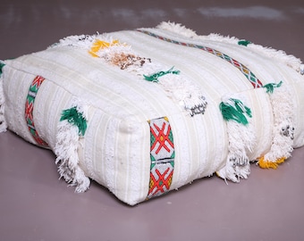 Pouf pouf per pouf etnico - Cuscino da pavimento fatto a mano da 24 x 24 pollici per arredamento soggiorno boho - Pouf pouf o poggiapiedi