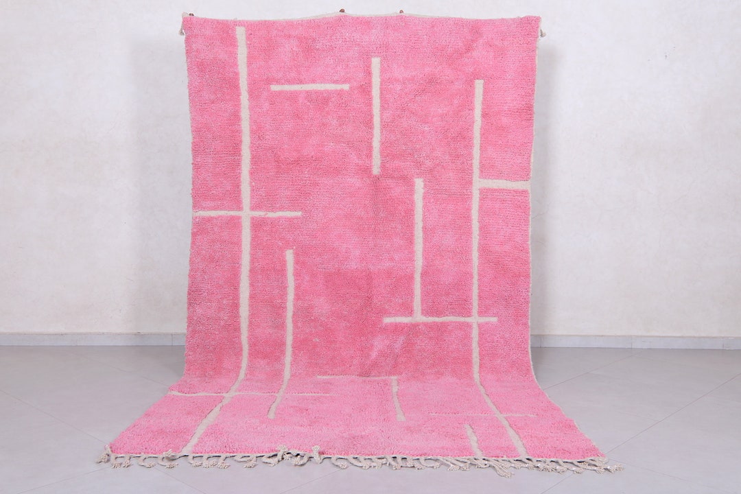Moroccan Pink Rug 6 X 10 Feet - Pink Area Rug - Pink Rug - Berber Pink ...