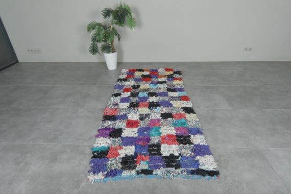 チェック柄ブーシュルイットラグ 5.2 x 7.1 フィート カラフルなラグ