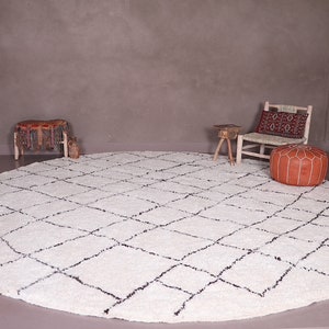 Morocco Round Rug Pattern Moroccan Round Rug - Handmade Round Rug - Berber Round Rug - Custom ...