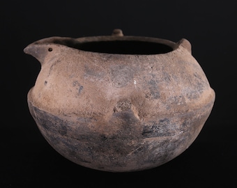 Old berber clay pot 9.4 inches w x 9.8 inches h - vintage moroccan pottery