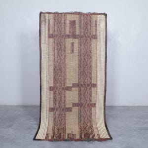 Vintage Tuareg mat 2.8 x 6.1 feet - vintage tuareg rug - tuareg mat - nomad rug - runner rug - reed rug - tuareg mat - mauritanian mat