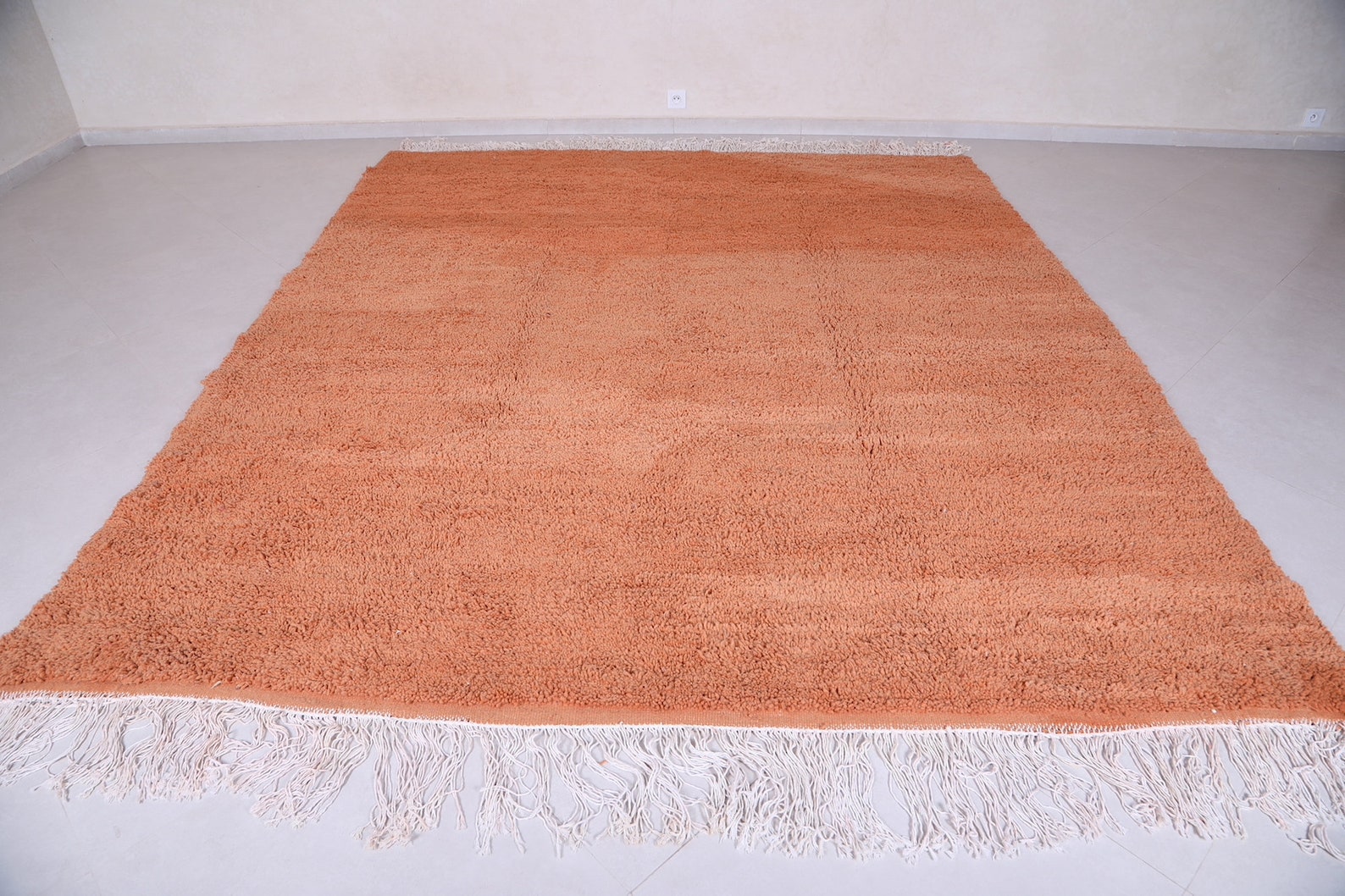 Moroccan Peach Rug Solid Peach Rug Plain Peach Rug Wool Etsy UK