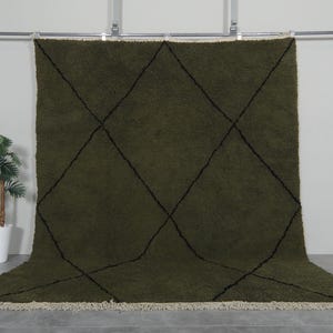 Moroccan rug green - Beni ourain rug - Green rug - Green Berber rug - Green rug - Moroccan Green rug - Handmade rug -