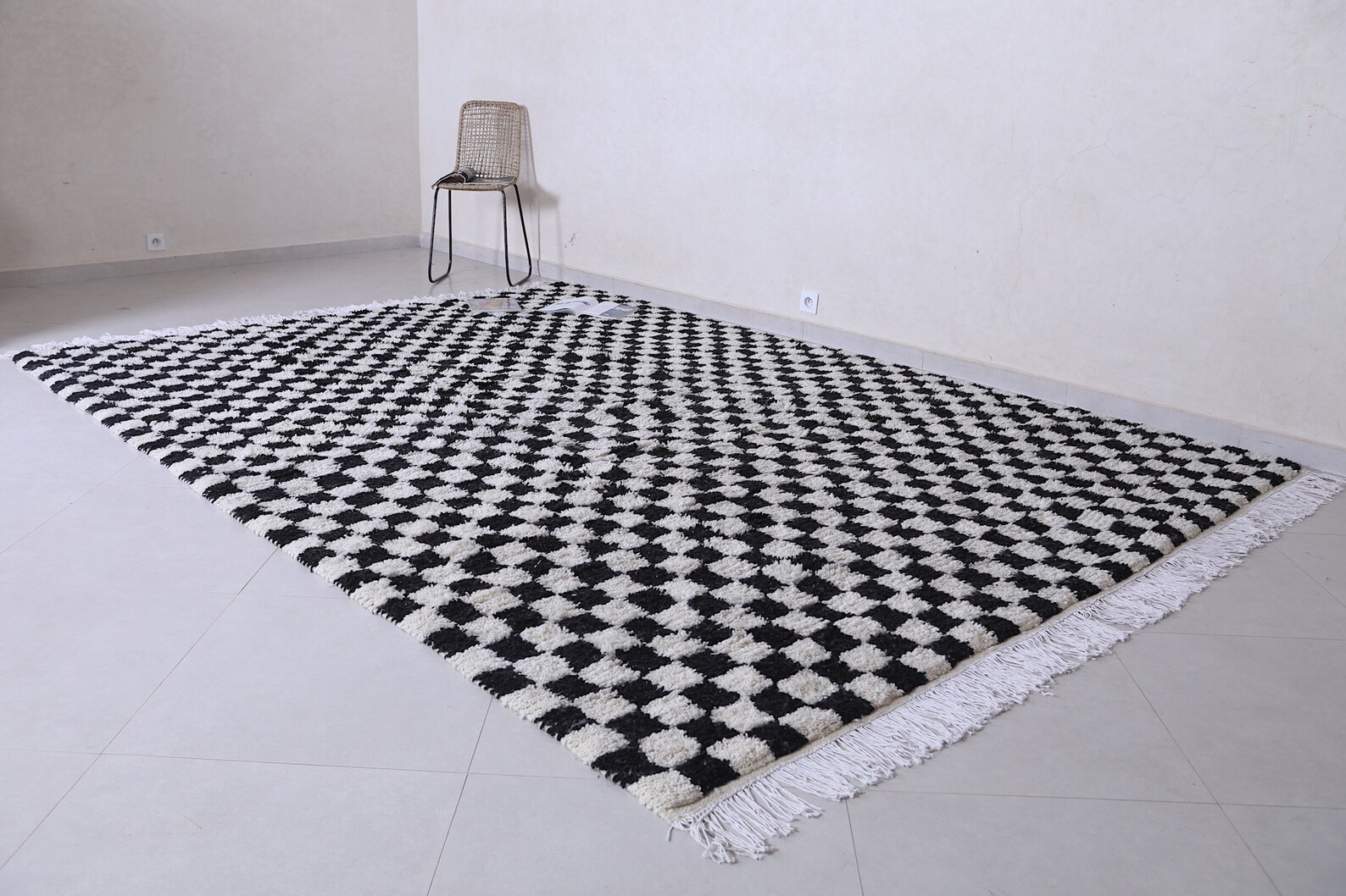 Checkered Black Rug - Moroccan Rug Checkered - Black Checkered Rug ...
