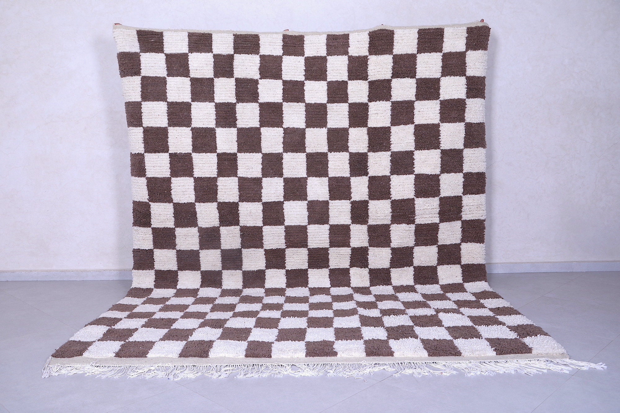 Checkered Brown Rug - Moroccan Rug - Checkered Rug - Brown Checkered ...