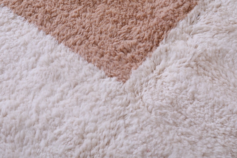 Moroccan peach rug - Wool peach rug - Handmade peach rug - Wool berber rug - Beni ourain rug - Custom rug - Handmade rug - Moroccan area rug image 7