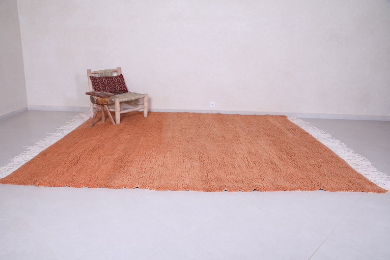Moroccan Peach Rug Solid Peach Rug Plain Peach Rug Wool Etsy