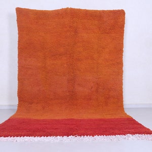 Handmade Moroccan rug 6.1 X 10.3 Feet Moroccan orange rug - Berber rug - Wool rug - Beni ourain rug - Moroccan rug orange - Wool rug