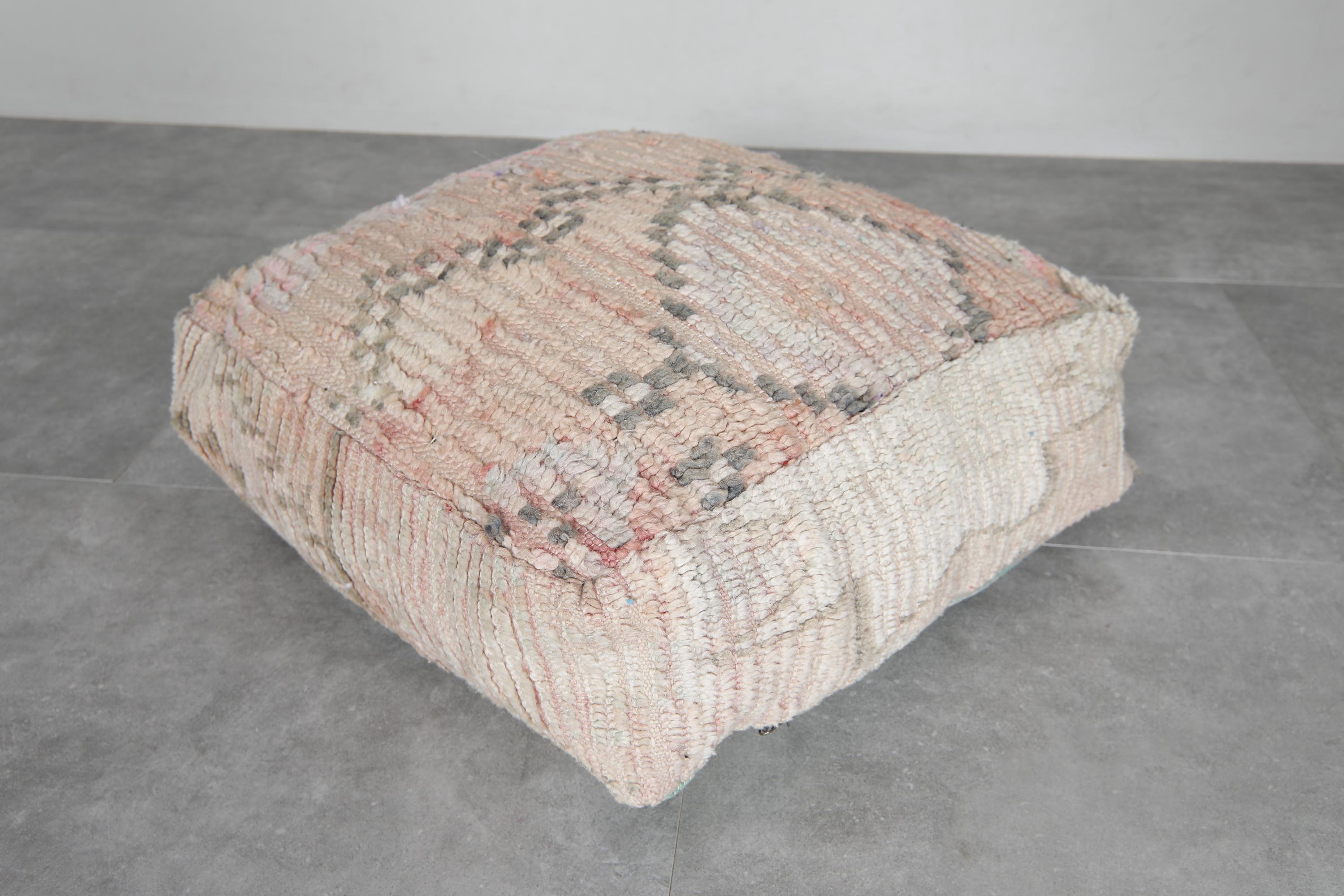 ボヘミアン柄の大きなプーフオットマン - ハンドメイド 24x24 モロッコ