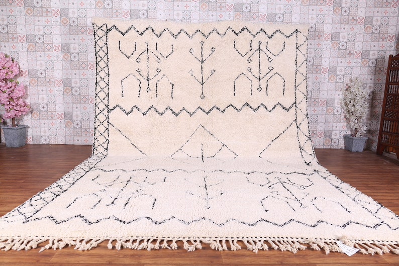 Authentic Beni ourain rug - Moroccan rug - all wool berber rug - Custom rug - handmade rug - Genuine lamb wool - Authentic Moroccan rug 