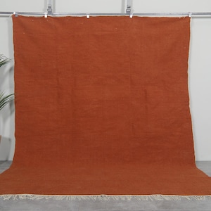 Moroccan rug terracotta - Flat woven rug - Wool rug Kilim - Custom rug - Handmade rug - Berber rug - Moroccan carpet - Moroccan area rug