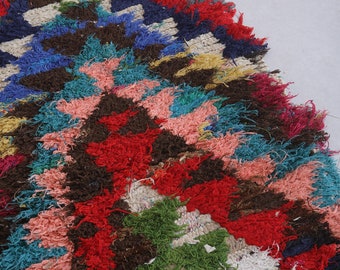 【希少・手織り】モロッコ製 ベルベルラグ／ハンドメイド・未使用 ヴィンテージ ランナーラグ 2.3 x 4.3 フィート ハンドメイド