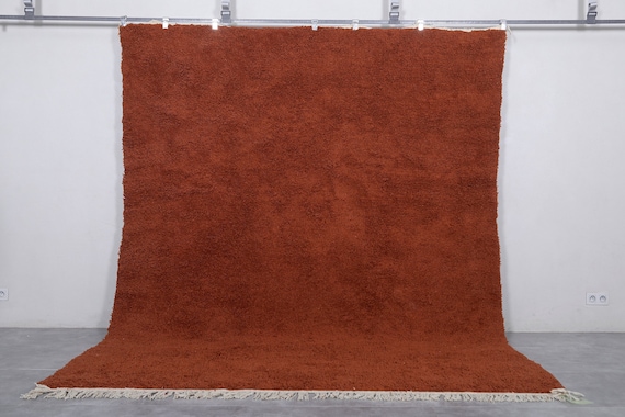 Moroccan rug Warm terracotta color - Solid rug - Wool rug - Custom rug - Handmade rug - Berber rug - Moroccan carpet - Plain rug