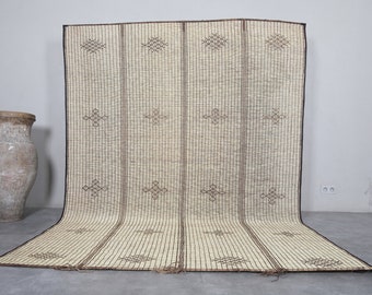 Vintage mauritanian rug 6.9 x 10.1 Feet Reed rug - Old Tuareg mat - Nomad rug - Handmade rug - Tuareg mat - Vintage rug - African mat
