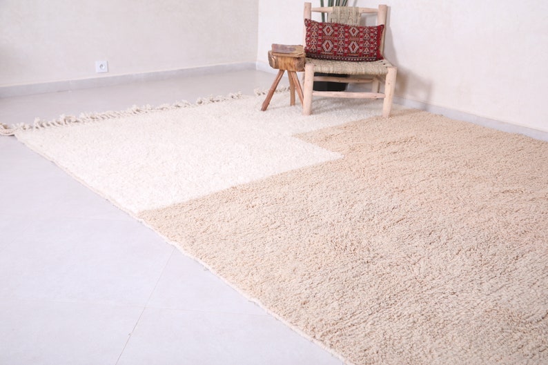 Moroccan rug contemporary Berber Moroccan rug contemporary Ivory rug Beni ourain rug Custom rug Handmade rug Moroccan area rug 画像 5