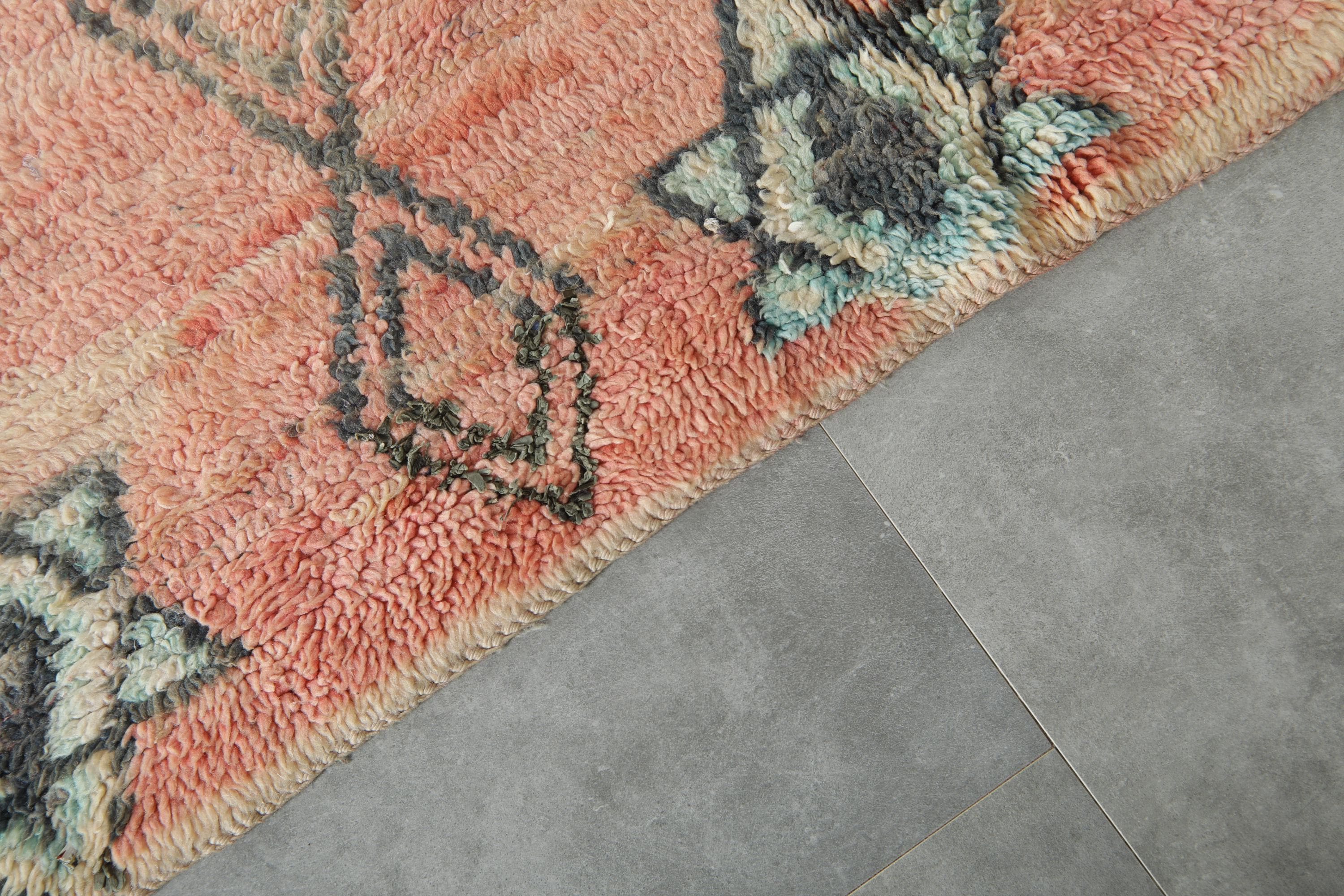 トライバルモロッコピンクラグ 5.8 x 6.3フィート - ヴィンテージ