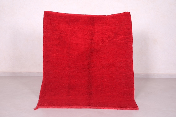 Red Berber Rug 3.7 X 4.8 Feet Azilal Rug Moroccan Area Rug - Etsy
