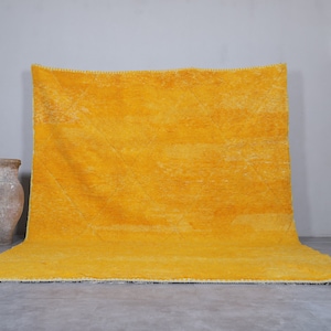 Moroccan yellow rug - Beni ourain rug - Wool berber rug - Custom rug - Handmade rug - Yellow rug - Berber yellow rug - Moroccan area rug