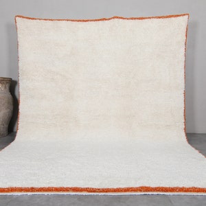 Custom Beni ourain rug - Moroccan rug - Custom size rug - Orange border - Moroccan Berber rug - Handmade rug - Moroccan rug - Wool rug