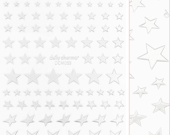 Chic Nail Art Sticker / Dazzling Stars / Metallic Silver